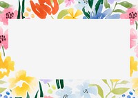 Watercolor flower frame background, Spring botanical design