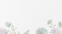 White paper textured desktop wallpaper, flower border