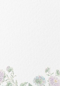 White paper textured background, flower border