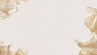 Beige aesthetic background, floral border frame design