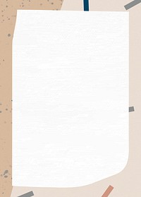 Abstract memphis frame background, white design