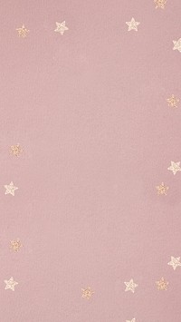 Pastel pink textured mobile wallpaper, gold stars border