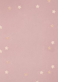 Pastel pink textured background, gold stars border
