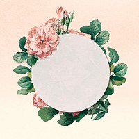 Aesthetic floral round frame