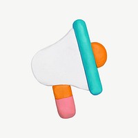 Clay megaphone collage element psd