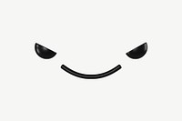 3D evil face, emoticon illustration psd