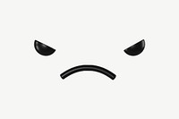 3D angry face, emoticon illustration psd
