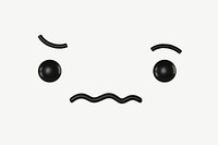 3D upset face, emoticon illustration psd