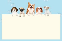 Cute puppies frame background