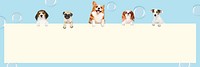 Cute puppies frame background