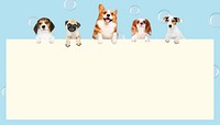 Cute puppies frame background