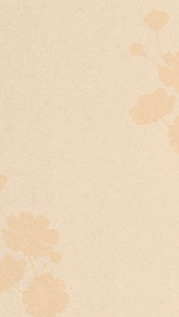 Beige textured iPhone wallpaper, flower shadow border