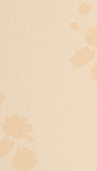 Beige textured iPhone wallpaper, flower shadow border