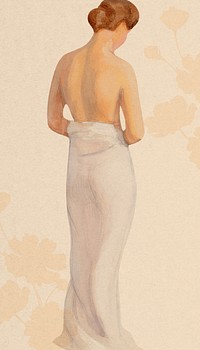 Vintage woman illustration iPhone wallpaper