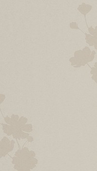 Greige textured iPhone wallpaper, flower shadow border