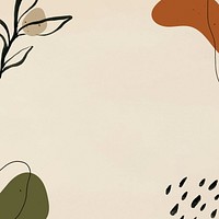 Beige botanical border background