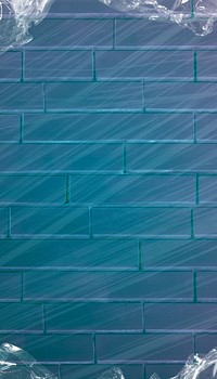 Blue brick wall iPhone wallpaper, plastic wrap texture