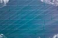 Blue brick wall background, plastic wrap texture