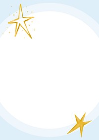 Blue circle frame background, gold stars