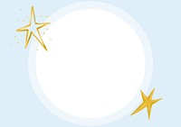 Blue circle frame background, gold stars