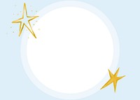 Blue circle frame background, gold stars