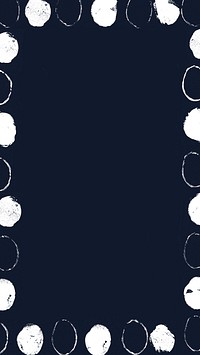 Navy blue frame iPhone wallpaper, white stamps