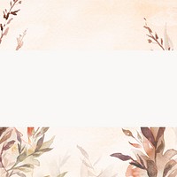 Watercolor leaf frame background, Autumn aesthetic