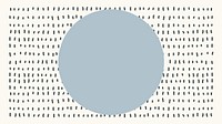 Linocut frame desktop wallpaper, blue circle graphic