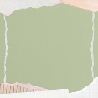 Green textured background, ripped paper border