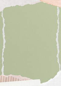 Green textured background, ripped paper border