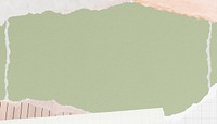 Green textured background, ripped paper border