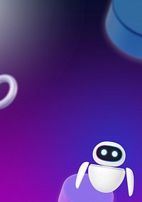 Future robot technology purple background