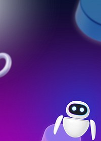 Future robot technology purple background