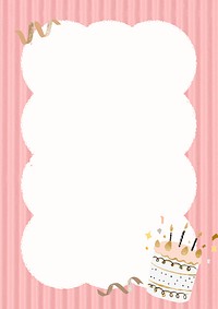 Birthday cake frame background, pink design