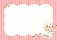 Birthday cake frame background, pink design