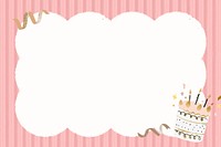 Birthday cake frame background, pink design