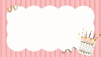 Birthday cake frame background, pink design