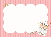 Birthday cake frame background, pink design