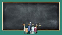 School chalkboard frame background
