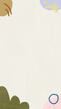 Aesthetic beige iPhone wallpaper, botanical border