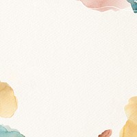 Beige aesthetic background, watercolor stain border