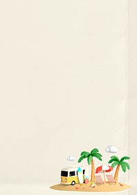 Tropical Summer frame background, 3D illustration
