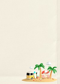 Tropical Summer frame background, 3D illustration