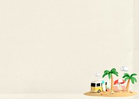 Tropical Summer frame background, 3D illustration