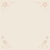 Beige celestial frame background