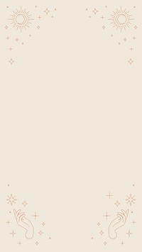 Beige celestial frame iPhone wallpaper