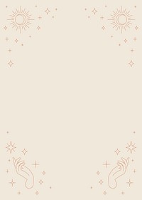 Beige celestial frame background