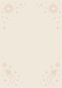 Beige celestial frame background