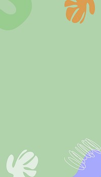 Aesthetic green iPhone wallpaper, botanical border