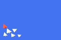 Blue background, paper plane border